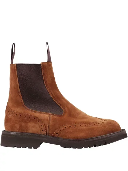 Botine chelsea Tricker's din piele de căprioară maro