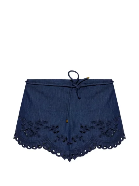 Pantaloni scurți Zimmermann cu broderie albastru