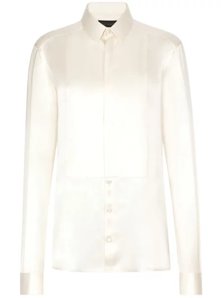 Cămașă Dolce & Gabbana de mătase alb