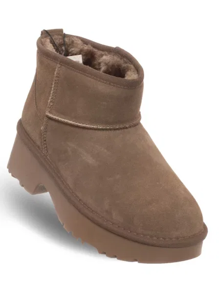 Botine Solo Soprani Couture din piele maro
