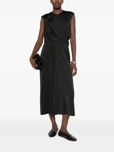 Rochie midi Litkovska fără mâneci negru