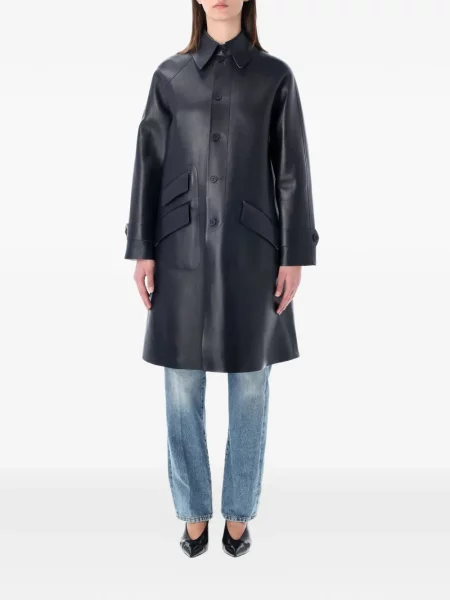 Palton Ralph Lauren Collection din piele albastru