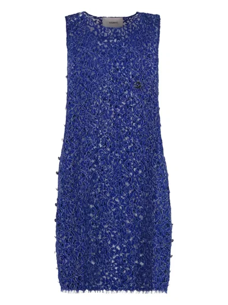 Rochie mini Coperni cu model floral din dantelă de costum albastru