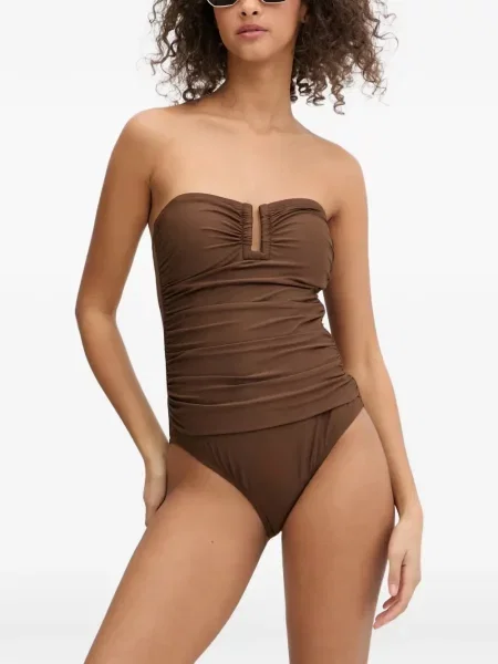 Sutien bandeau Dkny cu volane maro