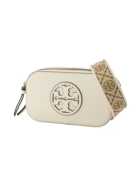 Torebka crossbody Tory Burch skórzana biznesowa beżowa