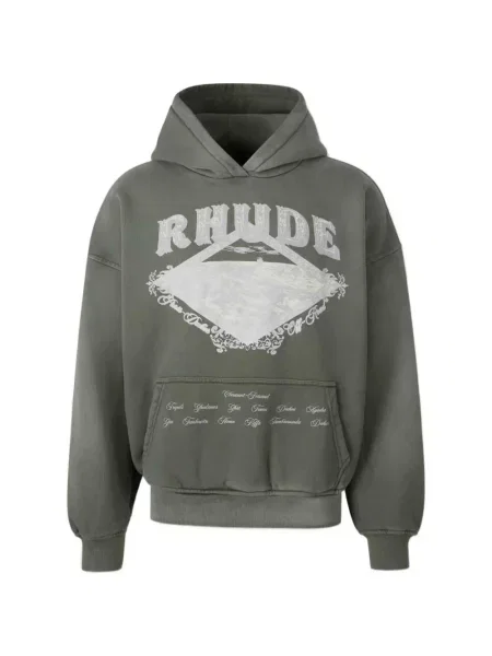 Hanorac cu glugă Rhude cu imagine verde
