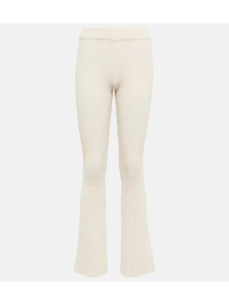 Pantaloni Ami Paris tricotate alb
