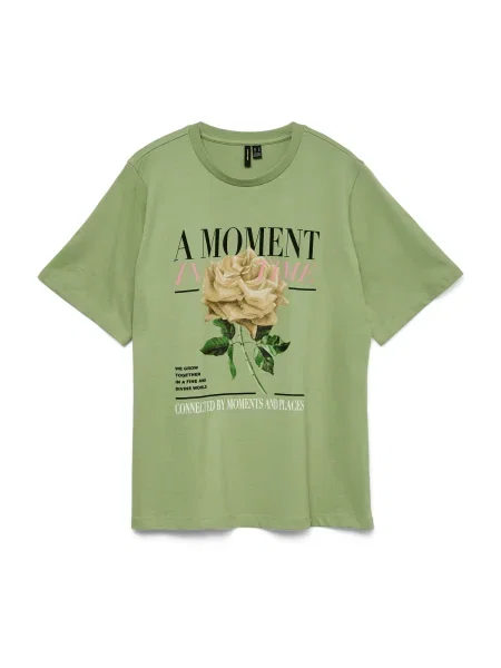 VERO MODA Tricou VMURENA CATY crem / verde deschis / roz deschis negru