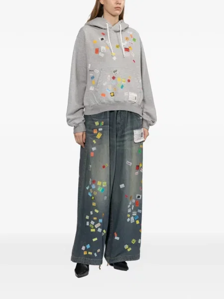 Široke traperice Maison Mihara Yasuhiro s printom plava