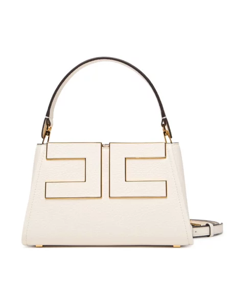 Torebka crossbody Elisabetta Franchi skórzana beżowa