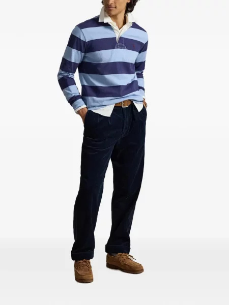 Șosete Polo Ralph Lauren cu model herringbone cu broderie plasă albastru