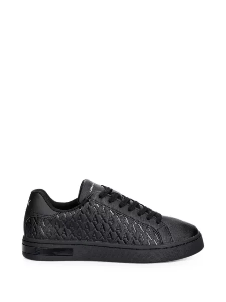 Sneakerși Armani Exchange cu șireturi din dantelă cu autograf negru