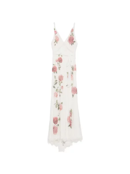 Rochie maxi Alice + Olivia cu model floral cu imagine alb