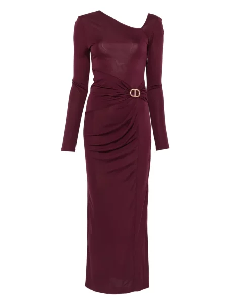 Rochie maxi Twinset drapată de costum violet