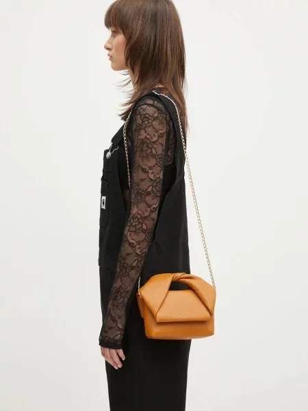 Τσάντα JW Anderson Small Twister Bag καφέ