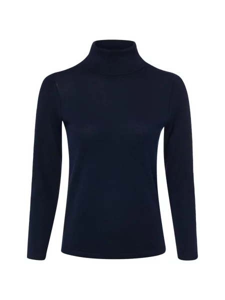 Brookshire bluzka z golfem Kobiety Wełna merino S niebieski
