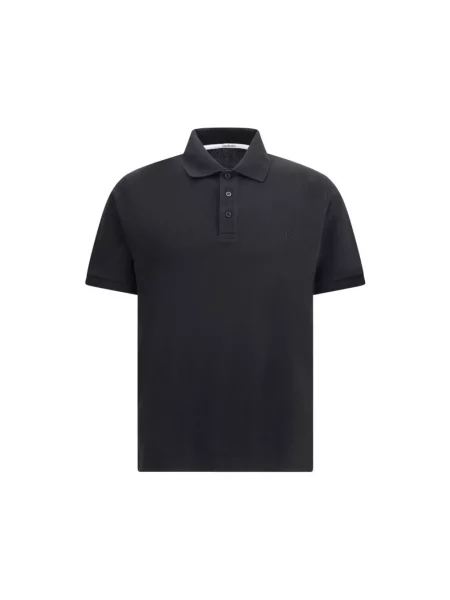 Koszulka polo Saint Laurent z logo czarna