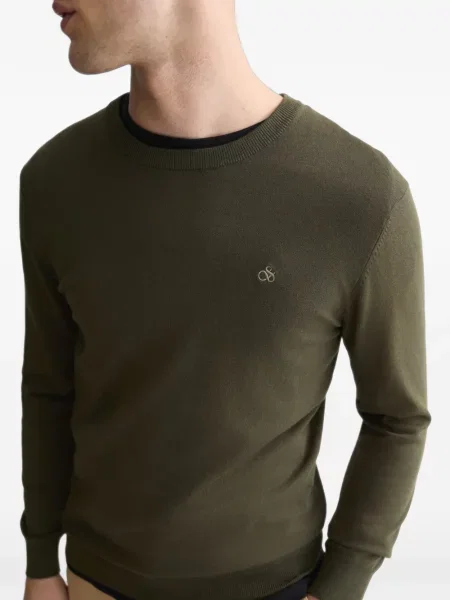 Пуловер Scotch & Soda с кръгло деколте с автограф зелено