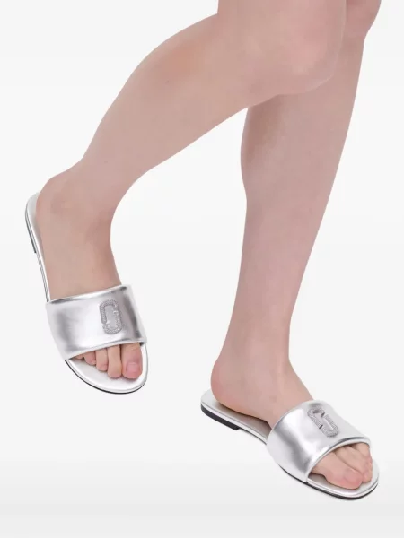 Sandale Marc Jacobs din piele argintiu