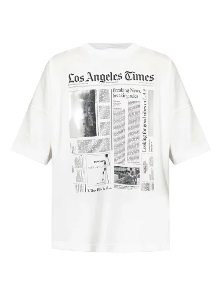 Tricou Palm Angels cu imagine alb