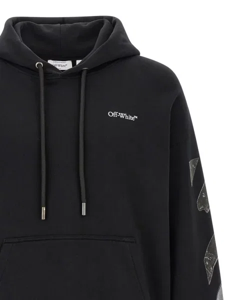 Hanorac cu glugă Off-white cu autograf alb