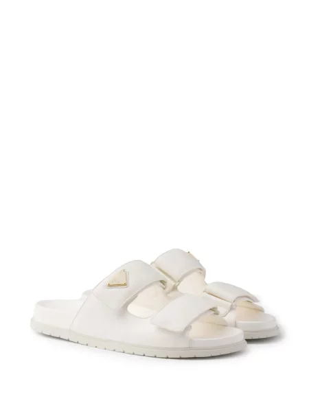 Papuci Prada din piele alb