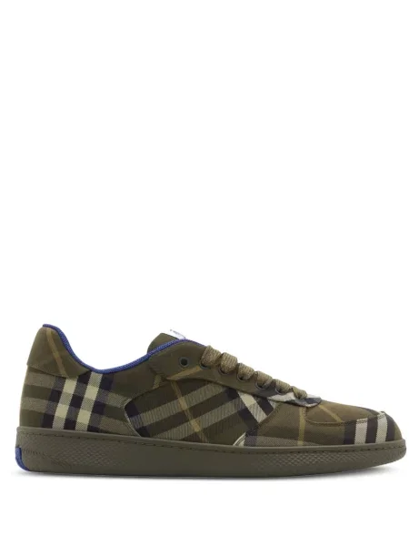 Sneakerși Burberry în carouri verde