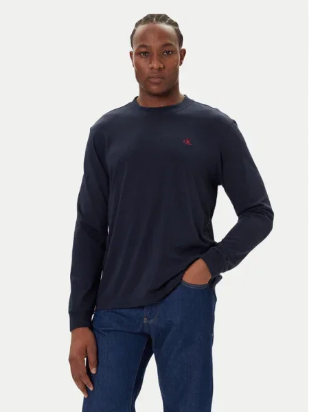 Тениска с дълъг ръкав Calvin Klein Jeans тъмносиньо