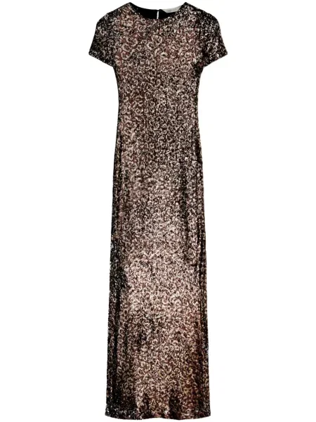 Rochie maxi Palm Angels cu paiete de costum maro