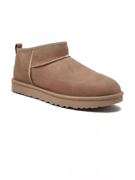 UGG Bőr hótaposó CLASSIC ultra mini gyapjú hozzáadásával