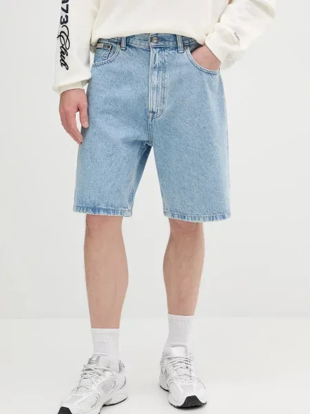 Дънков къс панталон Calvin Klein Jeans мъжки синьо