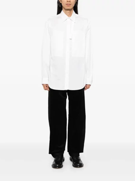 Панталон Yohji Yamamoto от рипсено кадифе черно