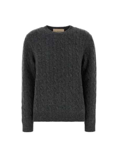 Lniany sweter Valentino szary