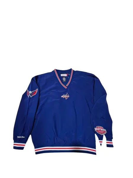 Hanorac Mitchell & Ness cu broderie albastru