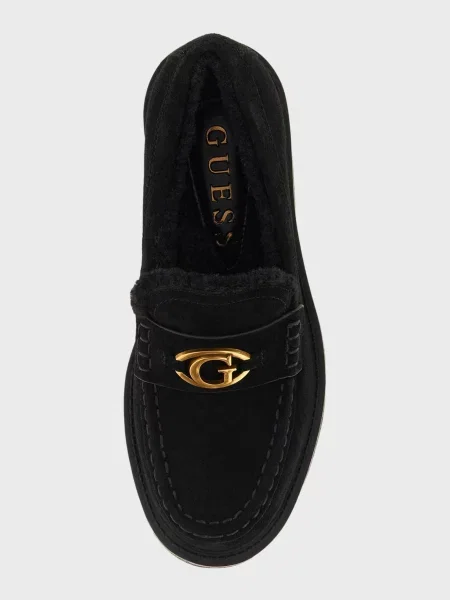 Замшевые лоферы Guess черные