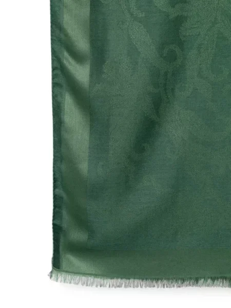 Κασκόλ Etro με κρόσσια paisley ζακάρ πράσινο