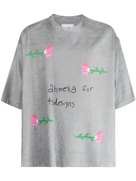 Тениска 4sdesigns с принт сиво