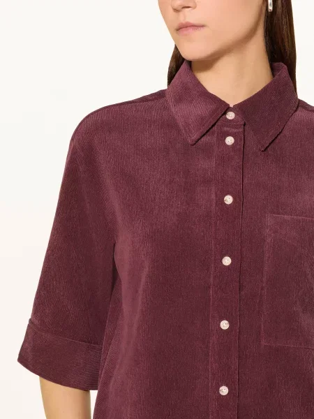 Opus Koszula Faisa Ze Sztruksu lila bordowa