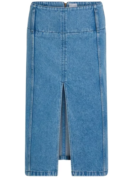 Fustă din denim Patou până la genunchi albastru