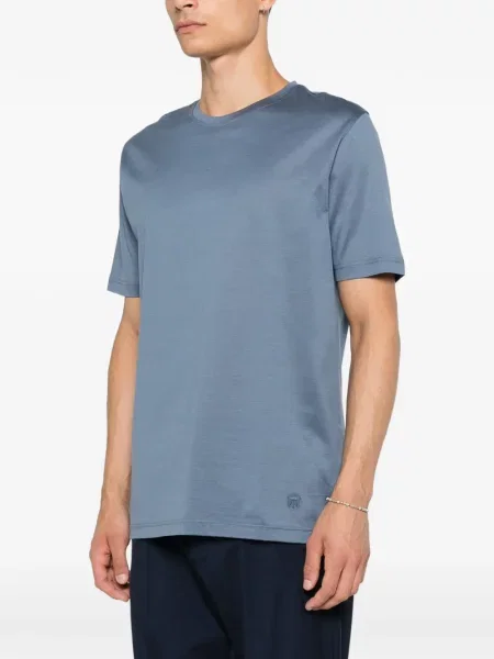 Tricou Corneliani cu broderie albastru
