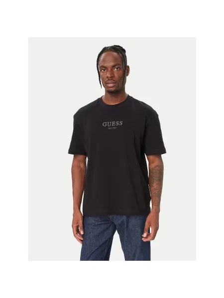 Guess Marškinėliai Oversize juoda