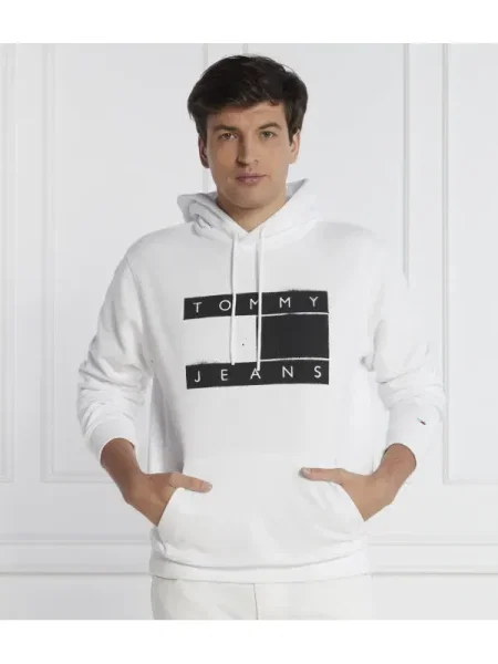Tommy Jeans Hanorac FLAG SPRAY alb