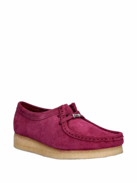 Лоуфъри Clarks Originals с връзки с дантела розово
