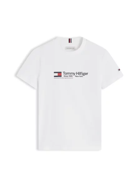 TOMMY HILFIGER Tricou BRAND LOVE bleumarin / roșu alb