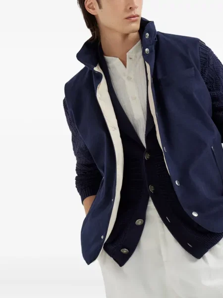 Елек Brunello Cucinelli с качулка синьо