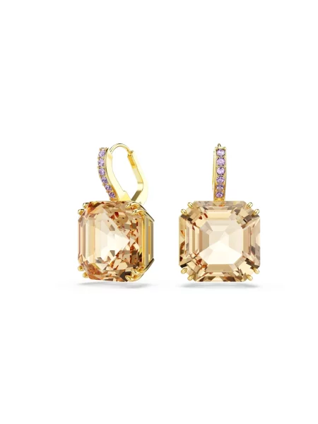 Lniane kolczyki Swarovski biznesowe żółte