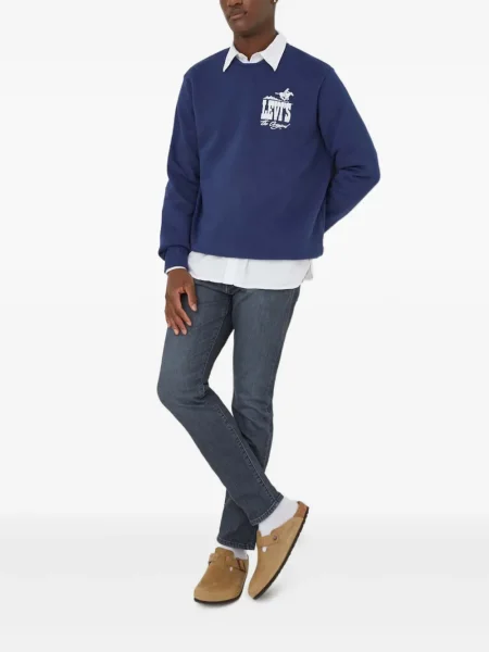 Карирани дънки straight leg Levi's® с шипове кафяво