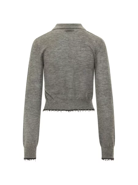 Gulerat cardigan Pinko gri