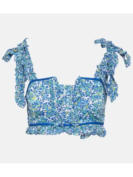Cropp top Poupette St Barth cu model floral albastru