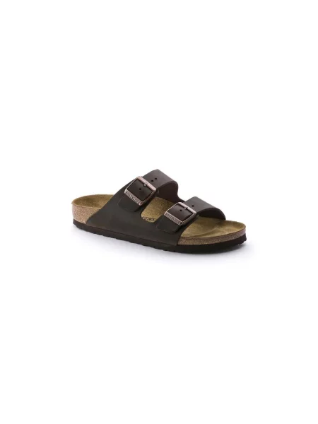 Klapki Birkenstock skórzane brązowe